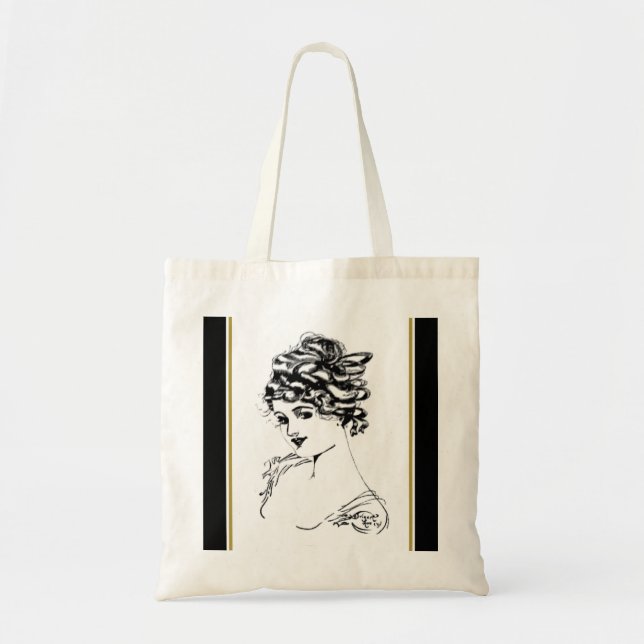 Art Nouveau Lady Small Tote Bag (Front)
