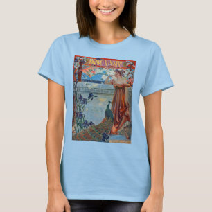 Art Nouveau Lady with Peacock T-Shirt