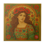 Art nouveau Latina elements Ceramic Tile