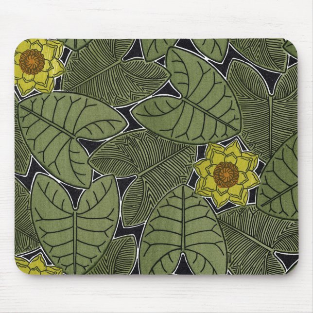 Art Nouveau Leaf & Flower Design - Mousepad (Front)