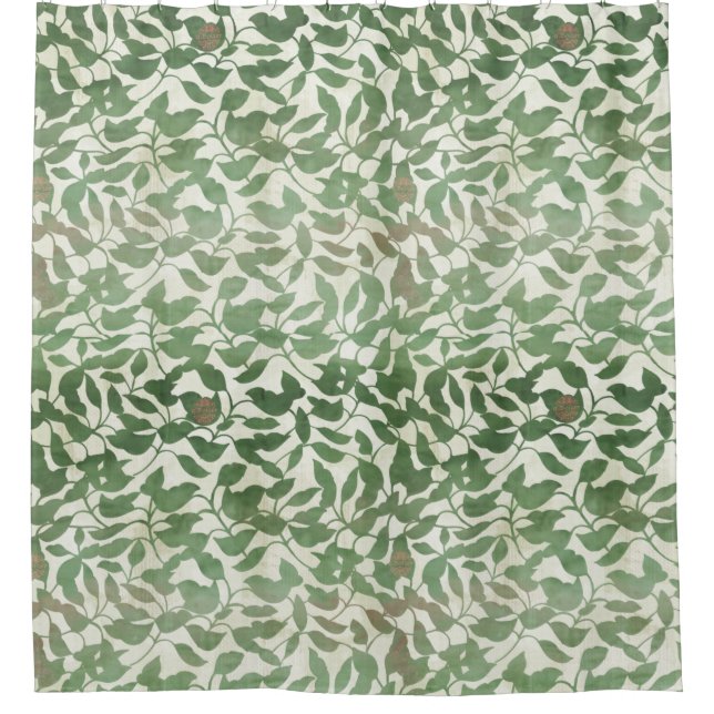 Art Nouveau leaf Shower Curtain (Front)