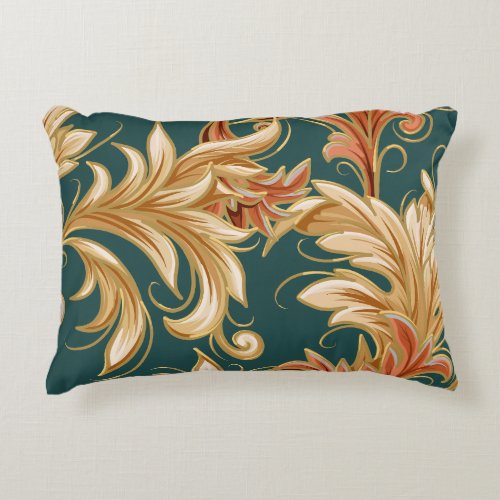 Art Nouveau Leaves Accent Pillow