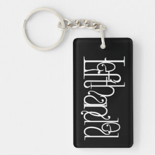 Art Nouveau Lefthanded Typography Design Keychain