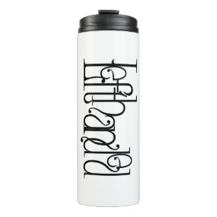 Art Nouveau Lefthanded Typography Design Thermal T Thermal Tumbler