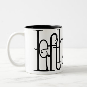 Art Nouveau Lefthanded Typography Design Two-Tone  Two-Tone Coffee Mug