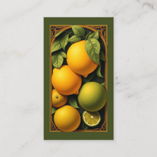 Art Nouveau Lemons Limes loyalty punch card
