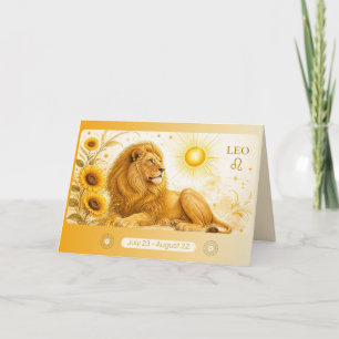 Art Nouveau Leo Zodiac Greeting Card