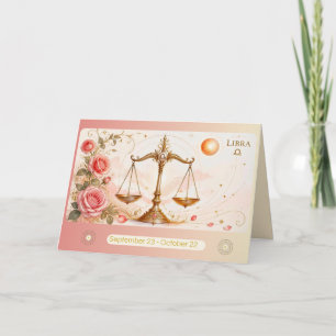 Art Nouveau Libra Zodiac Greeting Card