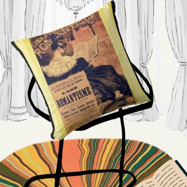 Art nouveau librairie romantique gothic grasset throw pillow (Creator Uploaded)