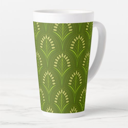 Art Nouveau Light Green Flowers Latte Mug