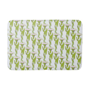 Art Nouveau light Ipomoea floral wallpaper art Bathroom Mat