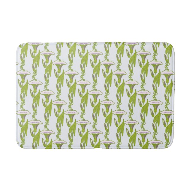 Art Nouveau light Ipomoea floral wallpaper art Bathroom Mat (Front)