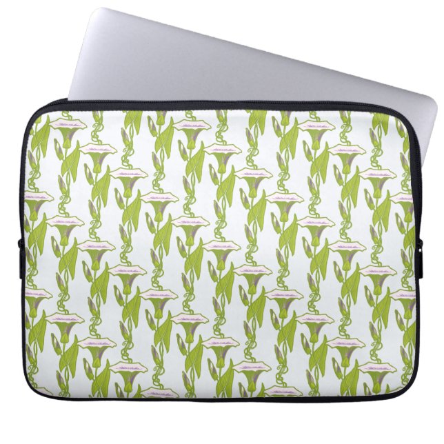 Art Nouveau light Ipomoea floral wallpaper art Laptop Sleeve (Front)