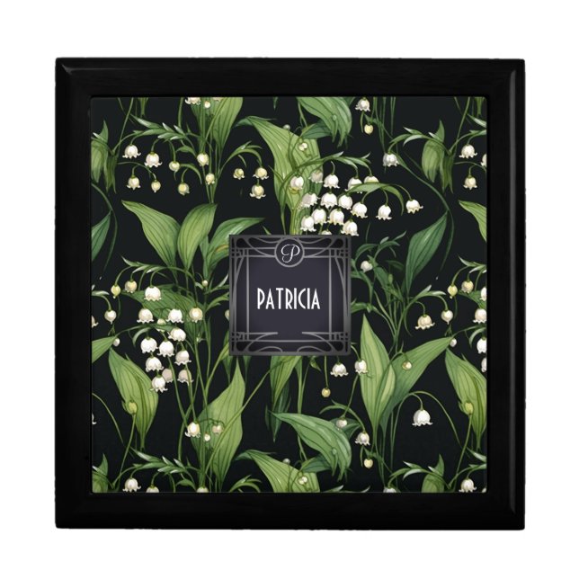 Art Nouveau Lilly of the valley name Gift Box (Front)