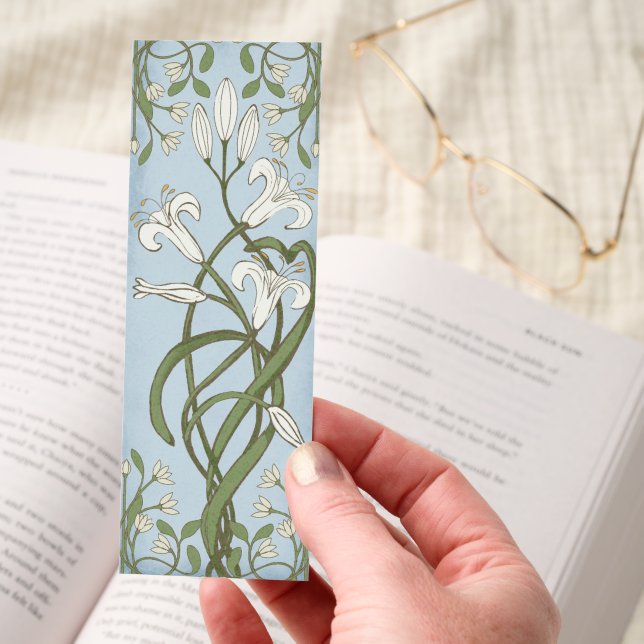Art Nouveau Lily Floral Bookmark (Hand)
