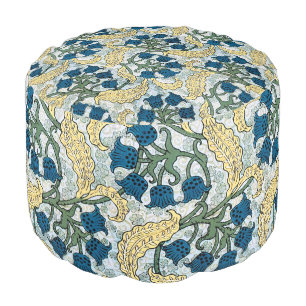 Art Nouveau Lily of the Valley Flower Verneuil  Pouf