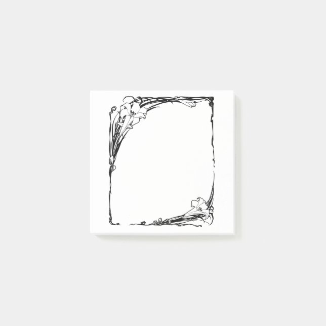 Art nouveau lily post it notes (Front)