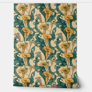 Art Nouveau Lily Swirls Wallpaper Wallpaper