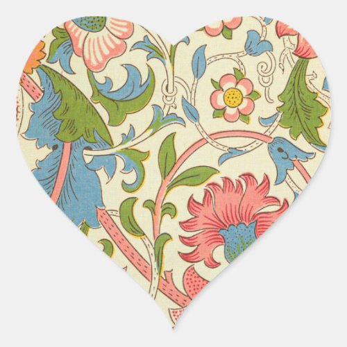 Art nouveau lodden pattern _ William Morris Heart Sticker