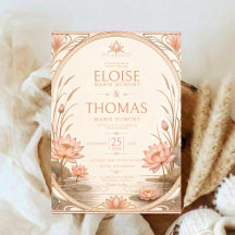 Art Nouveau Lotus Wedding Blush Pink Water Lily