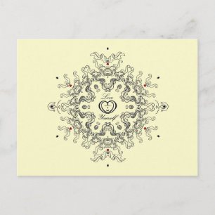 Art Nouveau "Love Yourself" Mandala Postcard