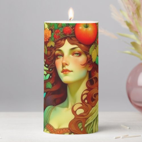 Art Nouveau Mabon Pillar Candle