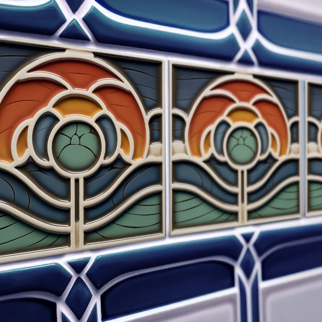 Art Nouveau Mackintosh Rose Ceramic Tile (Creator Uploaded)
