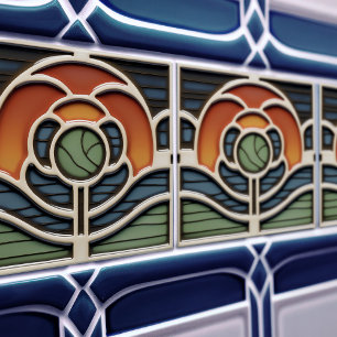 Art Nouveau Mackintosh Rose Ceramic Tile