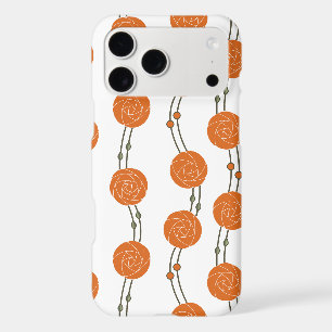 Art Nouveau Mackintosh Rose Stripes Orange iPhone 17 Pro Max Case
