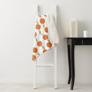 Art Nouveau Mackintosh Rose Stripes Orange Sherpa Blanket