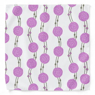 Art Nouveau Mackintosh Rose Stripes Pink Bandana