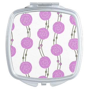 Art Nouveau Mackintosh Rose Stripes Pink Compact Mirror