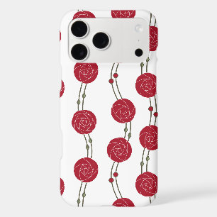 Art Nouveau Mackintosh Rose Stripes Red iPhone 17 Pro Max Case
