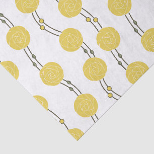 Art Nouveau Mackintosh Rose Stripes Yellow Tissue Paper