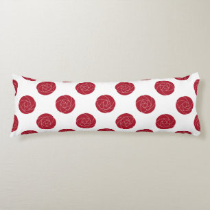 Art Nouveau Mackintosh Roses Retro Floral Red Body Pillow