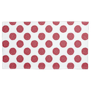 Art Nouveau Mackintosh Roses Retro Floral Red Pillow Case
