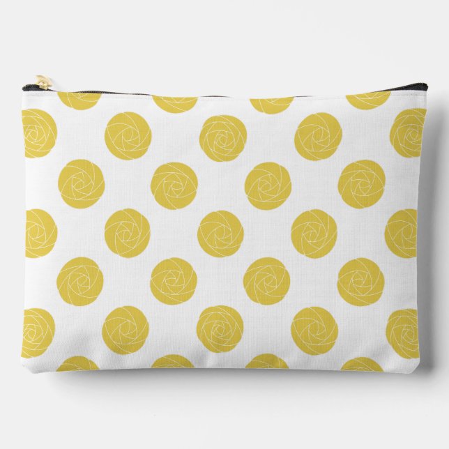 Art Nouveau Mackintosh Roses Retro Floral Yellow Accessory Pouch (Front)