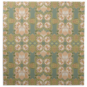 Art Nouveau Magnolia Cloth Napkins