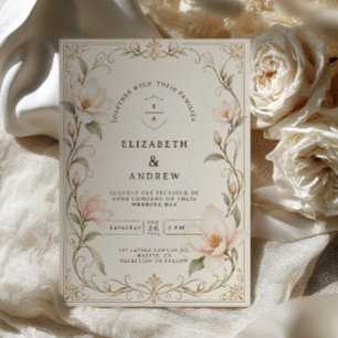 Art Nouveau Magnolia Wedding Invitation
