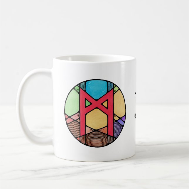 Art Nouveau Mannaz Rune Mug – HUMANITY! (Left)