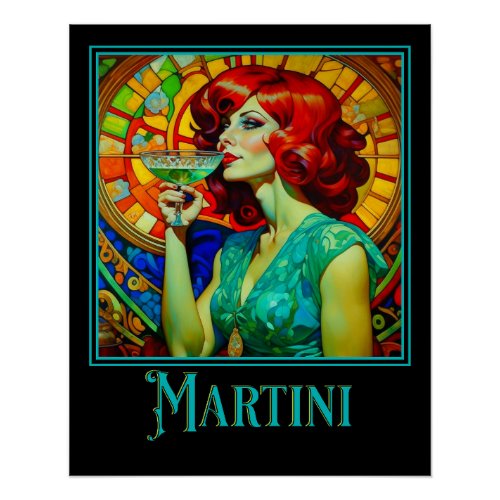 Art Nouveau Martini Poster