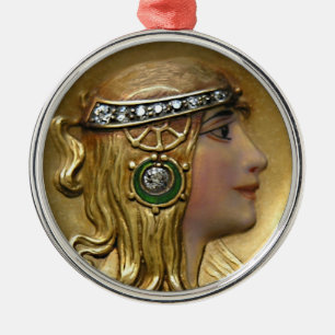 Art Nouveau Medallion Metal Ornament