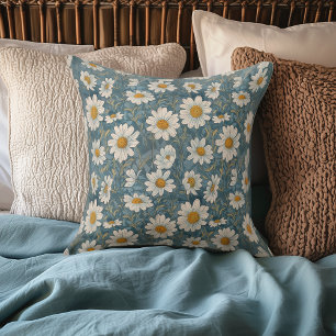 Art Nouveau Medium Shasta Daisy  Throw Pillow