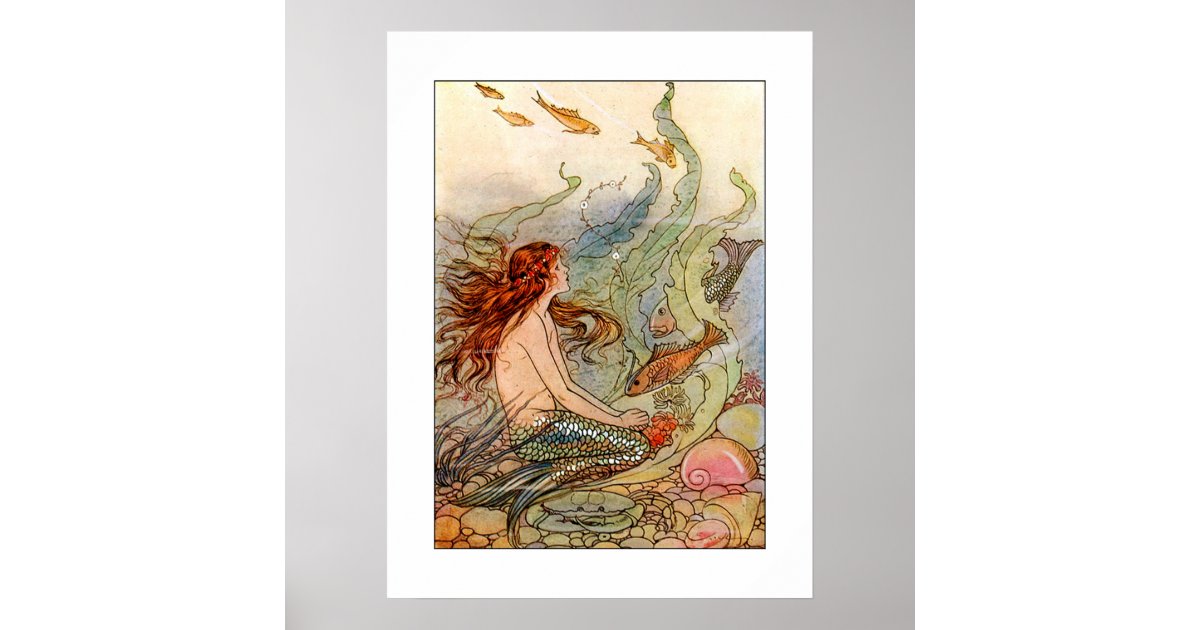 Art Nouveau Mermaid Poster/print 18x24 Poster | Zazzle