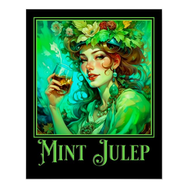 Art Nouveau Mint Julep Poster (Front)