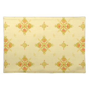 Art Nouveau Mission Style Bands of Tulips pattern Cloth Placemat