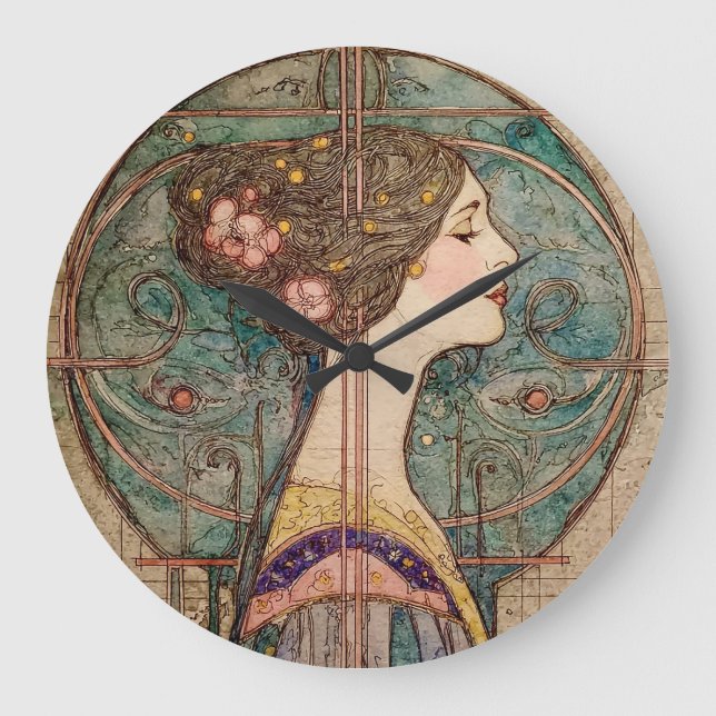 Art Nouveau Model  Large Clock (Front)