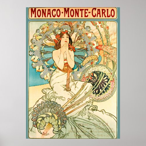 Art Nouveau Monaco Monte Carlo by Alphonse Mucha Poster