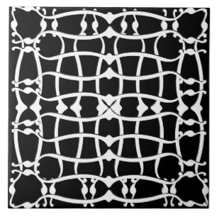 Art nouveau monochromatic pattern ceramic tile