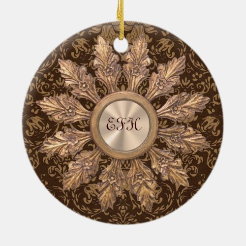 Art Nouveau Monogram Ceramic Ornament